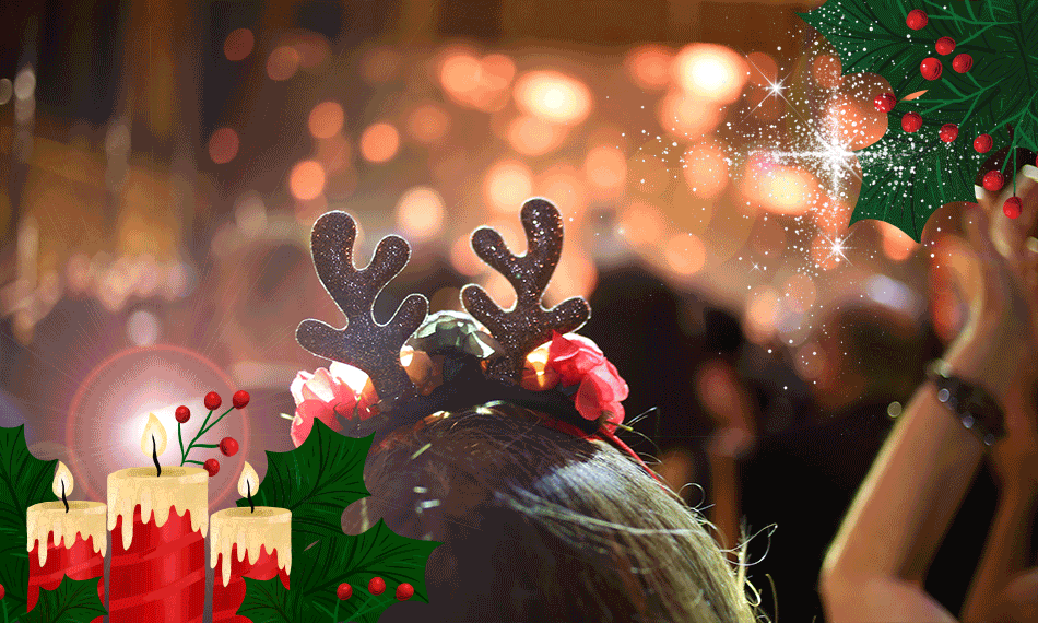 Festive celebration with reindeer antlers